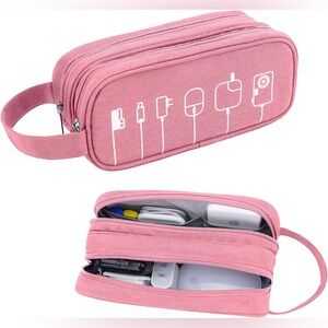 Pink Portable Cable Accessories Travel Organizer